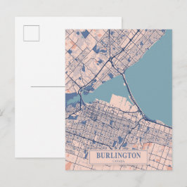 Burlington Kanada Windige Stadtkarte Reise Postkarte