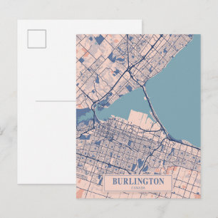 Burlington Kanada Windige Stadtkarte Reise Postkarte
