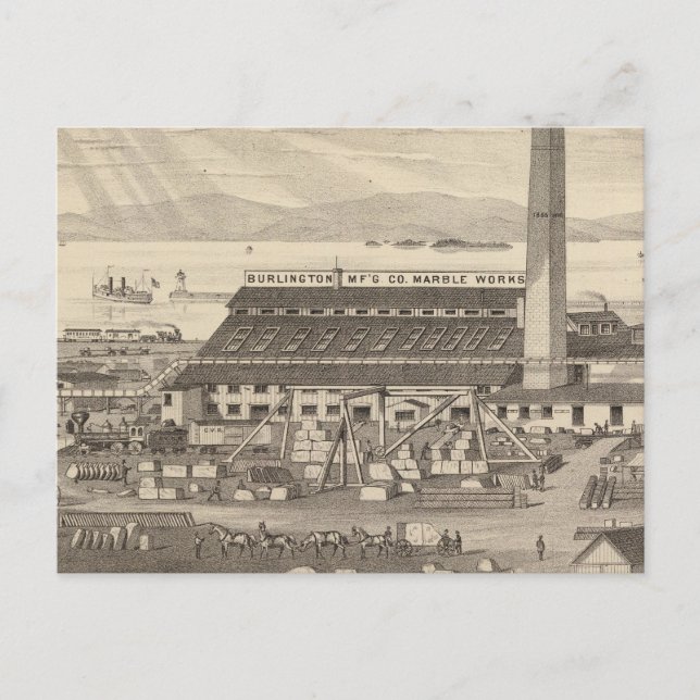 Burlington Manufacturing Cos Marmorwerk Postkarte (Vorderseite)