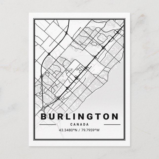 Burlington Ontario Carte des villes de voyage du C (Devant)
