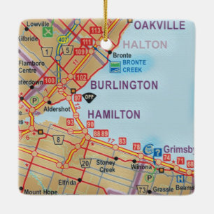 Burlington Ontario Karte Keramikornament