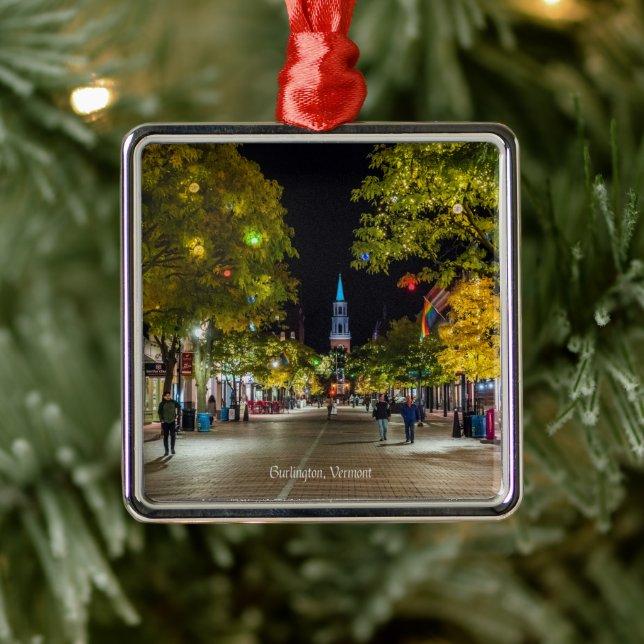 Burlington, Stadtbild Vermont Ornament Aus Metall (Baum)