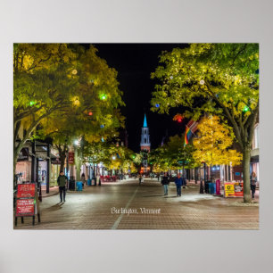 Burlington, Vermont cityscape photograph Poster