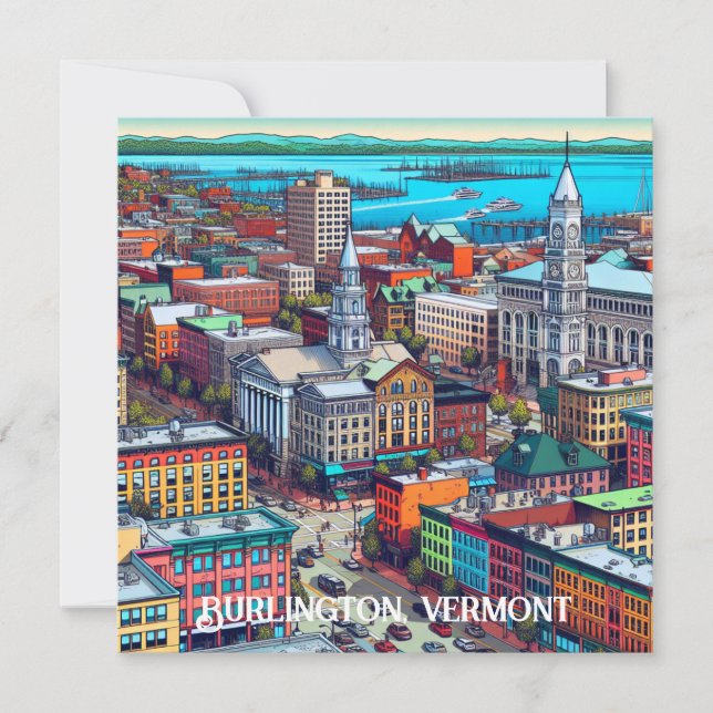 Burlington, Vermont Comic Book Style Art (Vorderseite)