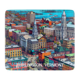 Burlington, Vermont Comic Book Style Art Schneidebrett