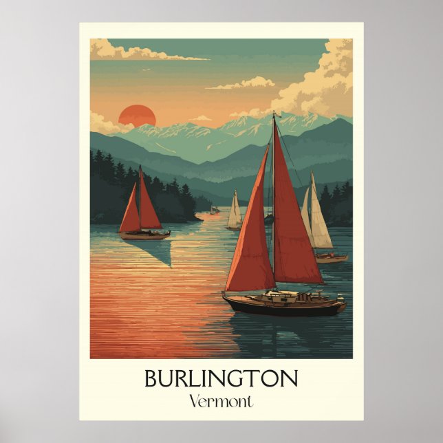 Burlington Vermont Lake Champlain Poster (Vorne)