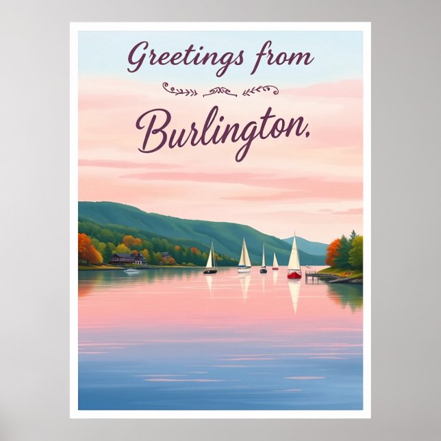 Burlington, Vermont – Lake Champlain Poster (Vorne)