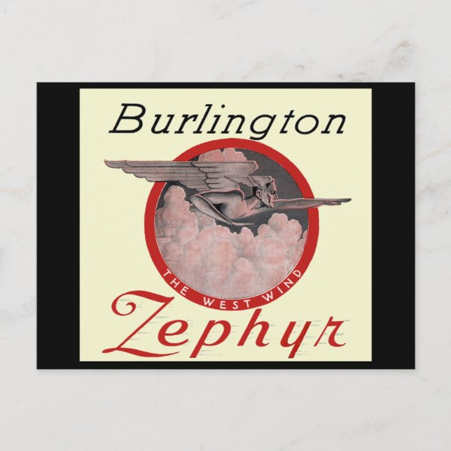 Burlington Zephyr Zug Postkarte (Vorderseite)