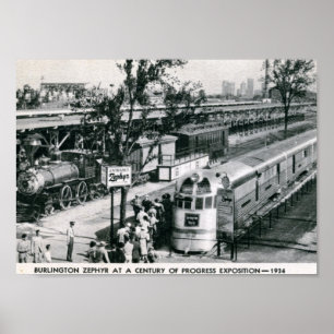 Burlingtonzephyr-Deko-Zug 1934 Vintag Poster