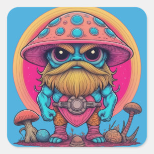 Burly Mountain Mushroom Quadratischer Aufkleber
