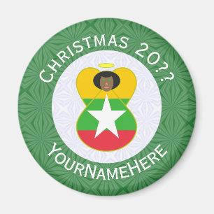Burma Myanmar Flagge Engel Weihnachten Personalisi Magnet