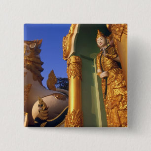 Burma (Myanmar), Rangoon (Yangon) Tempel Button