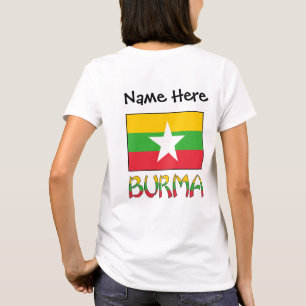 Burma und Myanmar Flagge Personalisiert T-Shirt