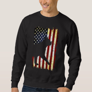Burmese Cat Silhouette Amerikanische Flagge 4. Jul Sweatshirt