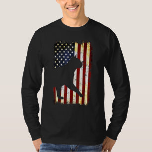 Burmese Cat Silhouette Amerikanische Flagge 4. Jul T-Shirt