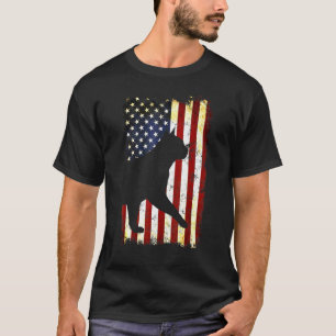 Burmese Cat Silhouette Amerikanische Flagge 4. Jul T-Shirt