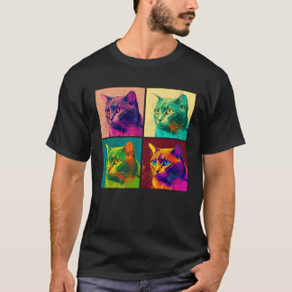 Burmesische Katze Pop Illustration Farbige Tier Mä T-Shirt