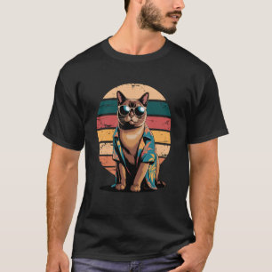 Burmesische Katze Sonnenbrille Hawaiianischer Stra T-Shirt