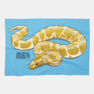 burmesische Python-Schlangen-Cartoon-Illustration Geschirrtuch