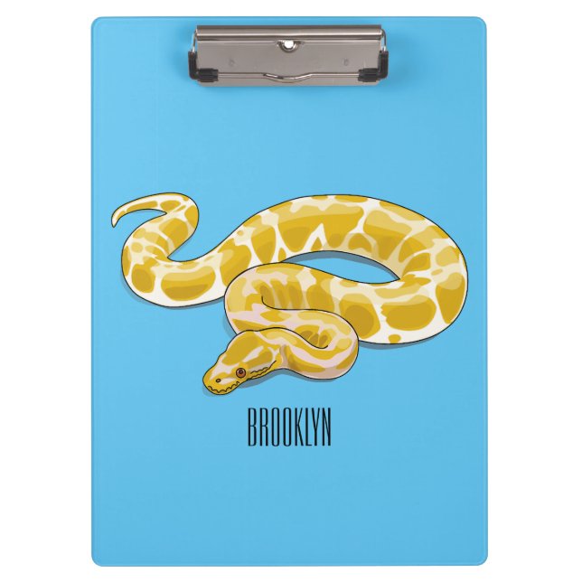 burmesische Python-Schlangen-Cartoon-Illustration Klemmbrett (Vorderseite)