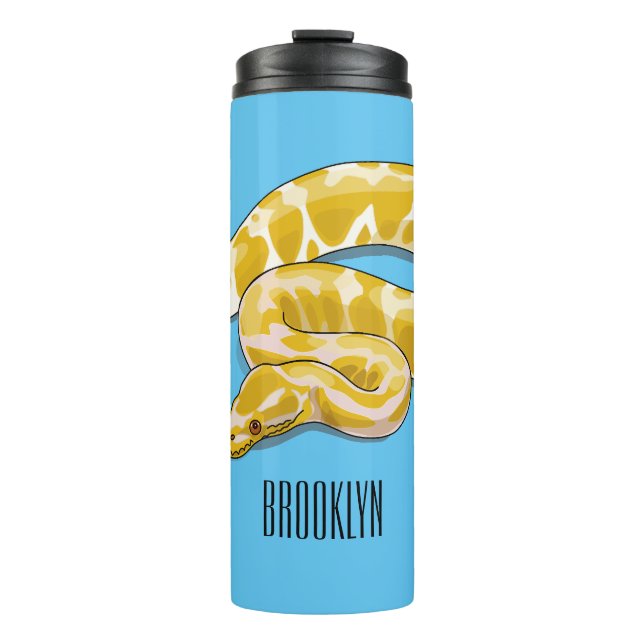 burmesische Python-Schlangen-Cartoon-Illustration Thermosbecher (Vorderseite)