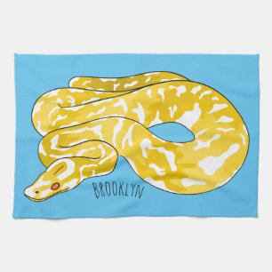 burmesische Python-Schlangentrickfilm-Illustration Geschirrtuch