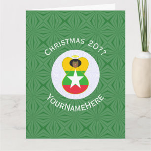 Burmesischer Myanmar-Engel-Weihnachtsflagge Person Karte