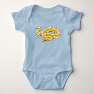 Burmische Python Schlange Cartoon Abbildung Baby Strampler
