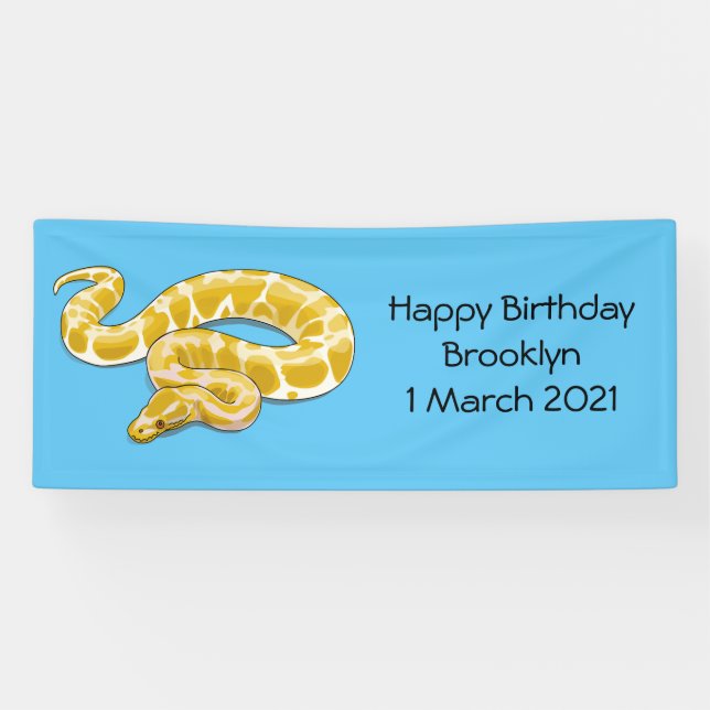 Burmische Python Schlange Cartoon Abbildung Banner (Horizontal)
