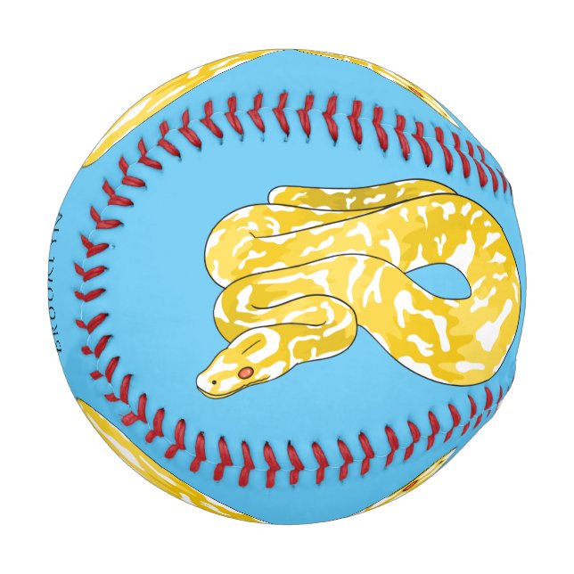 Burmische Python Schlange Cartoon Abbildung Baseball (Vorderseite Links)