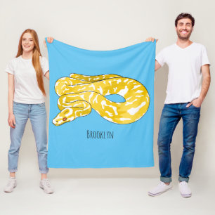 Burmische Python Schlange Cartoon Abbildung Fleecedecke
