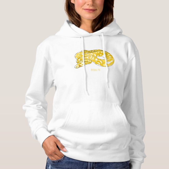 Burmische Python Schlange Cartoon Abbildung Hoodie (Vorderseite)