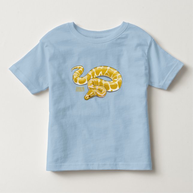 Burmische Python Schlange Cartoon Abbildung Kleinkind T-shirt (Vorderseite)
