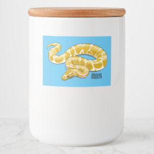 Burmische Python Schlange Cartoon Abbildung Lebensmitteletikett