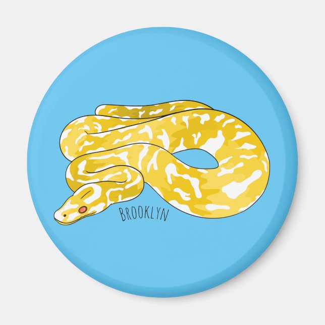 Burmische Python Schlange Cartoon Abbildung Magnet (Vorne)