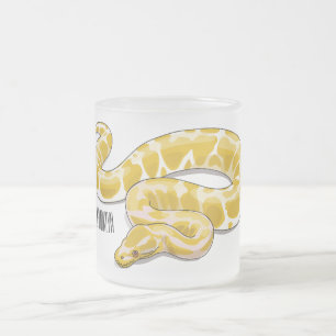 Burmische Python Schlange Cartoon Abbildung Mattglastasse