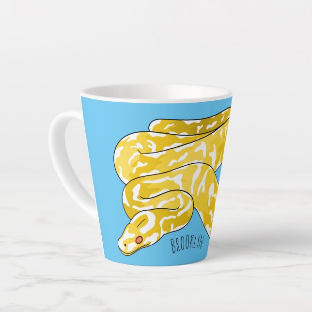 Burmische Python Schlange Cartoon Abbildung Milchtasse (Linke Ecke)