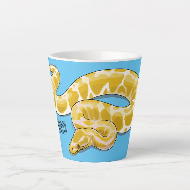 Burmische Python Schlange Cartoon Abbildung Milchtasse (Vorderseite)