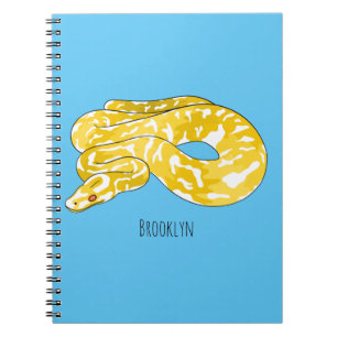 Burmische Python Schlange Cartoon Abbildung Notizblock