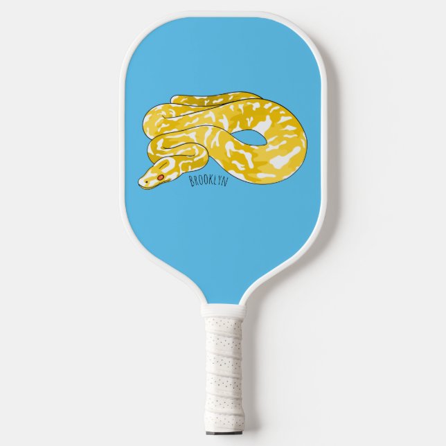 Burmische Python Schlange Cartoon Abbildung Pickleball Schläger (Vorderseite)