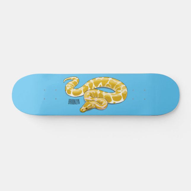 Burmische Python Schlange Cartoon Abbildung Skateboard (Horizontal)