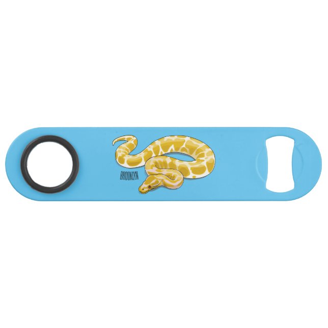 Burmische Python Schlange Cartoon Abbildung Speed Flaschenöffner (Vorderseite (Horizontal))
