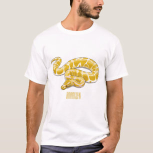 Burmische Python Schlange Cartoon Abbildung T-Shirt