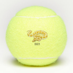 Burmische Python Schlange Cartoon Abbildung Tennisbälle