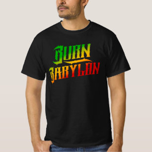 Burn Babylon Rasta Colours Reggae T-shirt