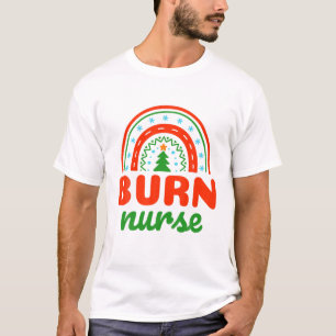Burn Nurse Weihnachtsbaum Rainbow Wound Care Nursi T-Shirt