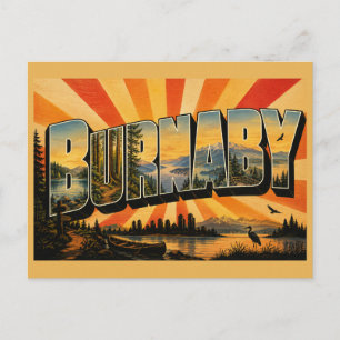 Burnaby BC See Regenwald Bergansichten Kunst Postkarte