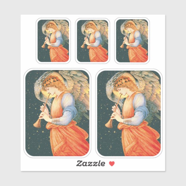 Burne-Jones Angel spielt Flageolet 1878 CC1153 Aufkleber (Blatt)
