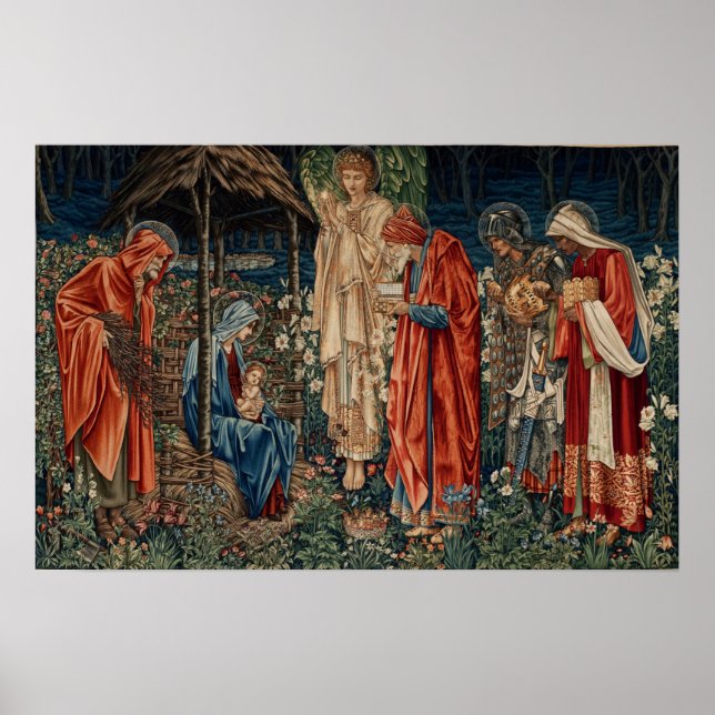 Burne-Jones - Verehrung von Magi Poster (Vorne)