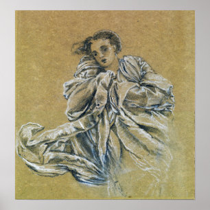Burne-Jones - Winterstudie über Drapery Poster